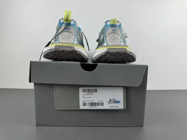 Metallic Blue Silver and Yellow Chunky Sole Lifestyle Sneaker 16