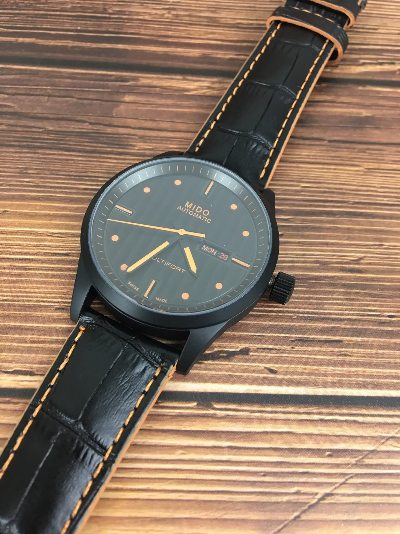 Mido Multifort Black Brown PVD Case Dark Dial Mechanical Watch 8