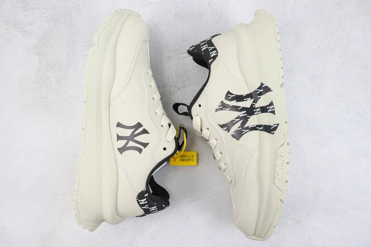 MLB Interlocking NY Logo Beige Lifestyle Sneaker 2
