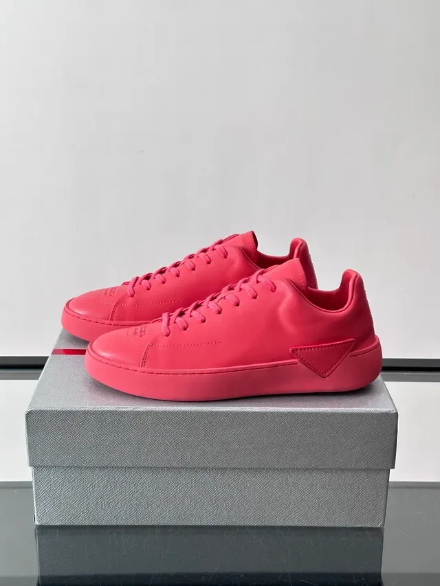 Monochrome Pink Smooth Upper Lifestyle Sneakers 5