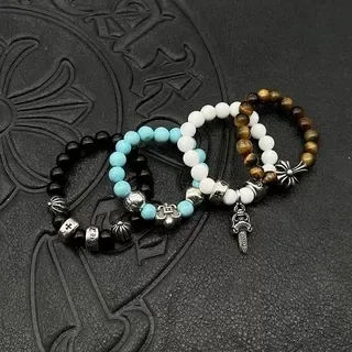 Multi-Color Beaded Metal-Charm Bracelets 1