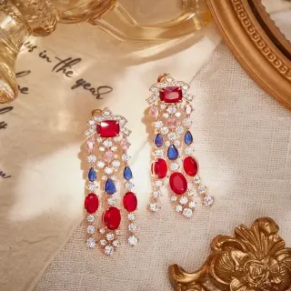 Multicolor Gemstone Chandelier Drop Earrings