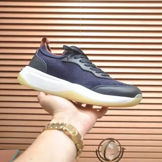 Navy Black شبكي وصناعي حذاء رياضي أسلوب حياة مصقول منصة