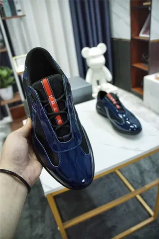 Navy Blue Glossy Patent and Mesh Slip-On Lifestyle Sneaker 7