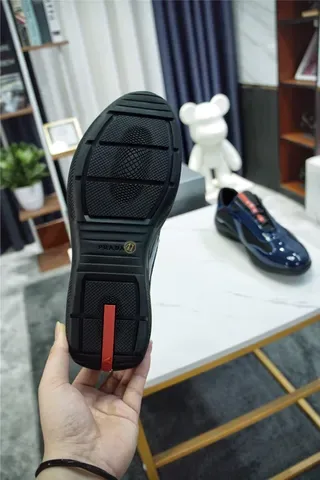 Navy Blue Glossy Patent and Mesh Slip-On Lifestyle Sneaker 9