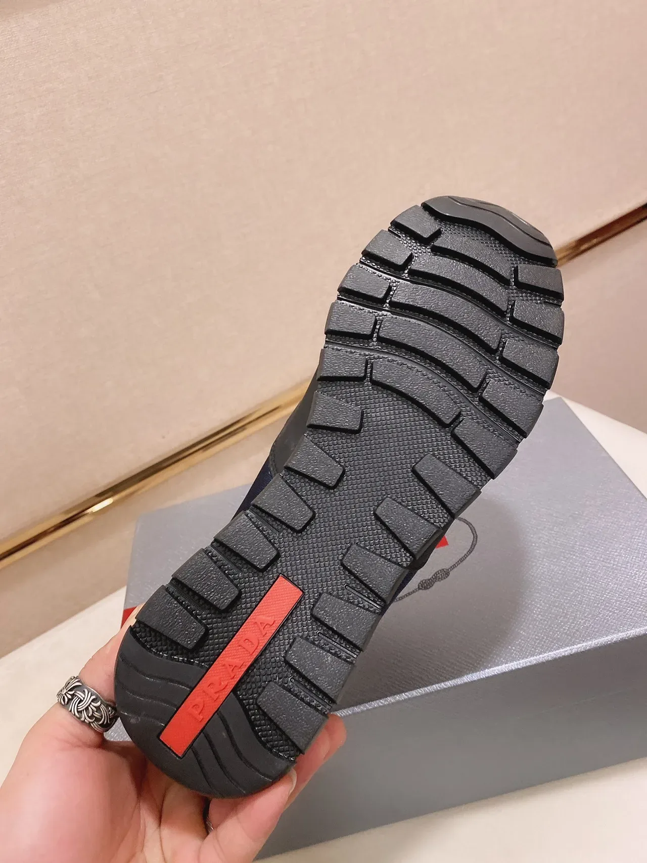 Navy Red Slip-On Textile Upper Sneakers 2