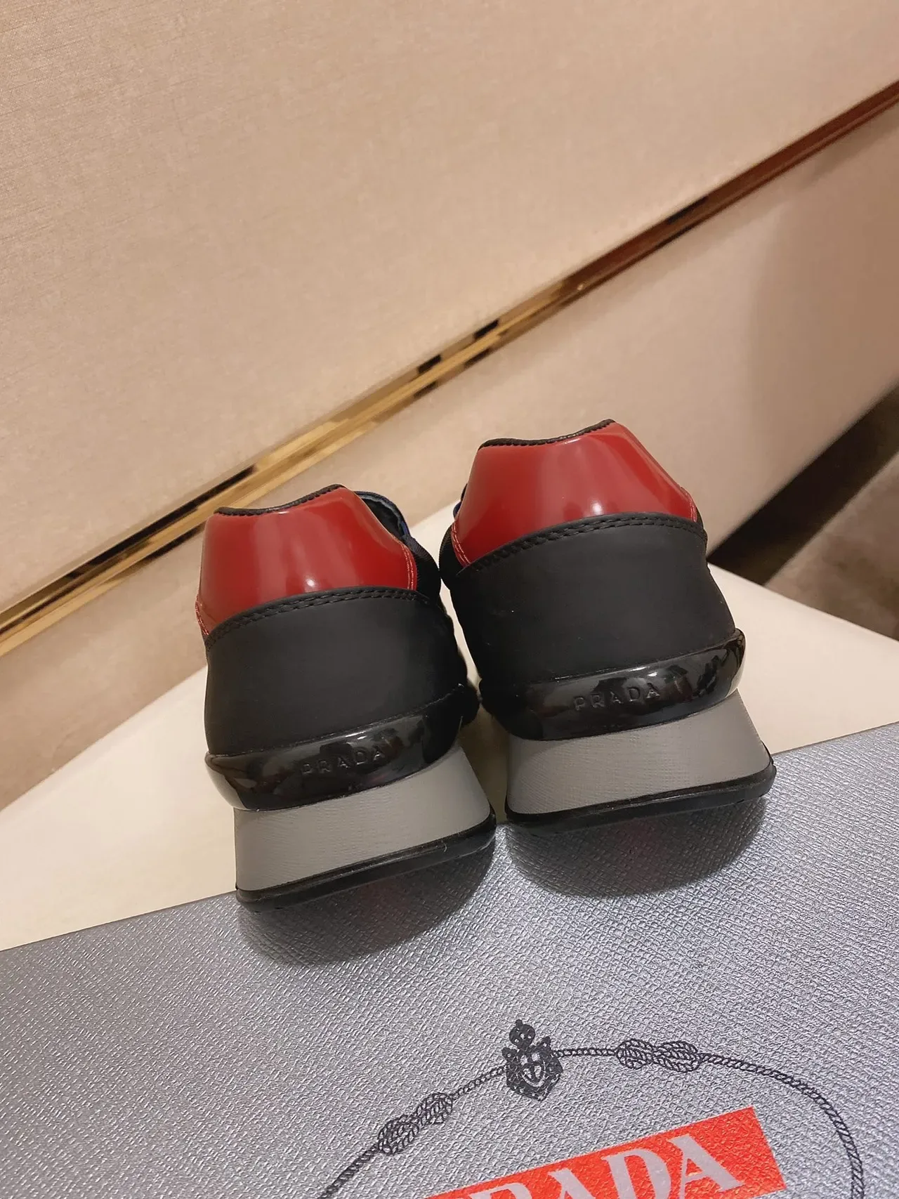 Navy Red Slip-On Textile Upper Sneakers 3
