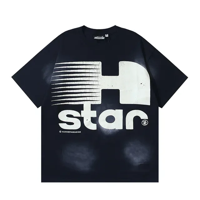 Navy White Oversized Fit Graphic-Print Front And Back T-Shirt 2