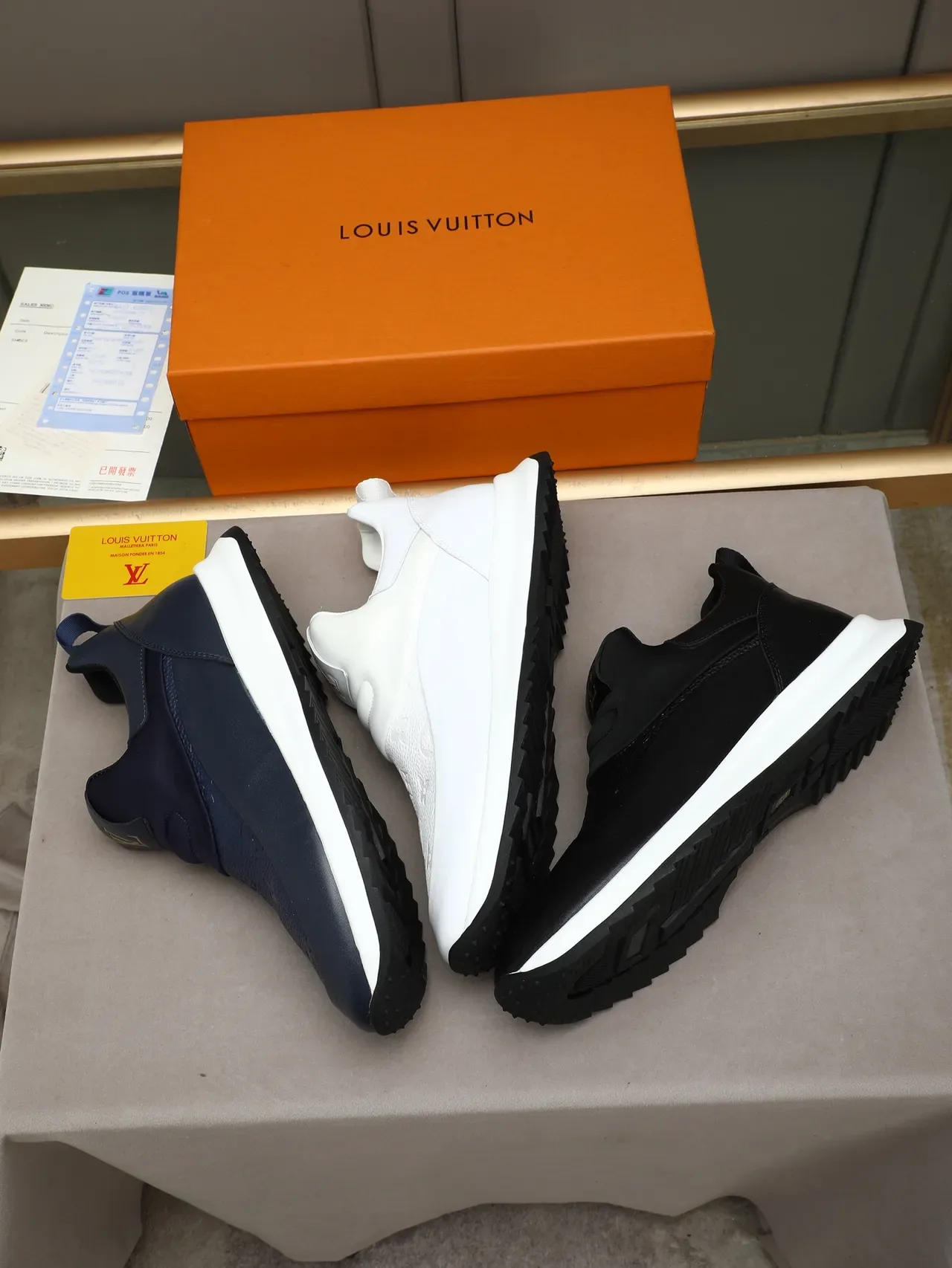 Navy White Slip-On Textured Toe Panel Sneakers 2