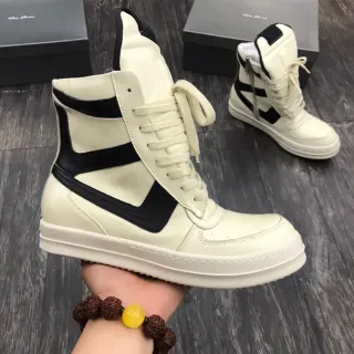 Off-White Cream and Black Panelled High-Top Lifestyle Sneaker