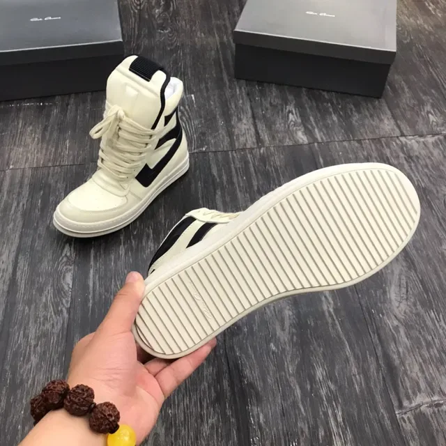 Off-White Cream and Black Panelled High-Top Lifestyle Sneaker 2