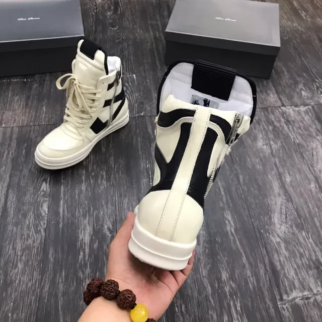 Off-White Cream and Black Panelled High-Top Lifestyle Sneaker 4