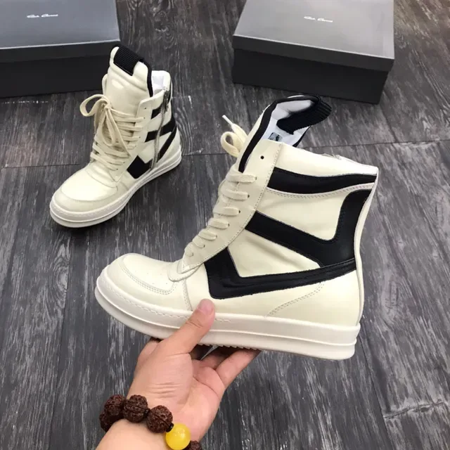 Off-White Cream and Black Panelled High-Top Lifestyle Sneaker 5