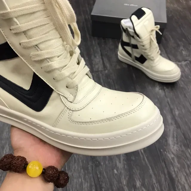 Off-White Cream and Black Panelled High-Top Lifestyle Sneaker 7