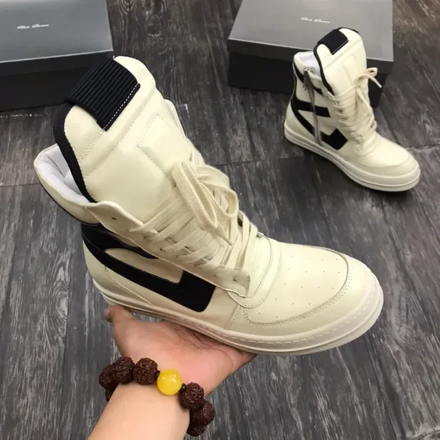 Off-White Cream and Black Panelled High-Top Lifestyle Sneaker 8