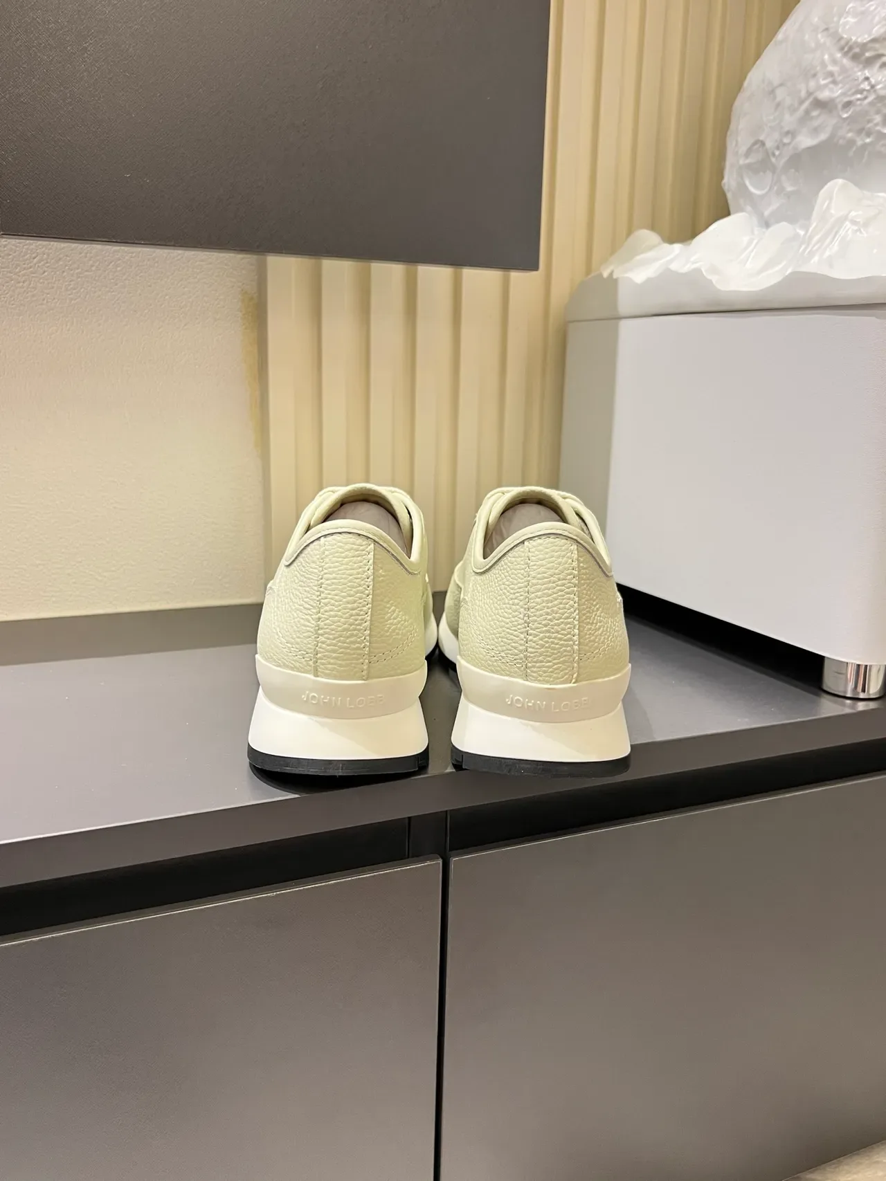 Off-White Textured Leather Low-Profile Lifestyle Sneakers 2