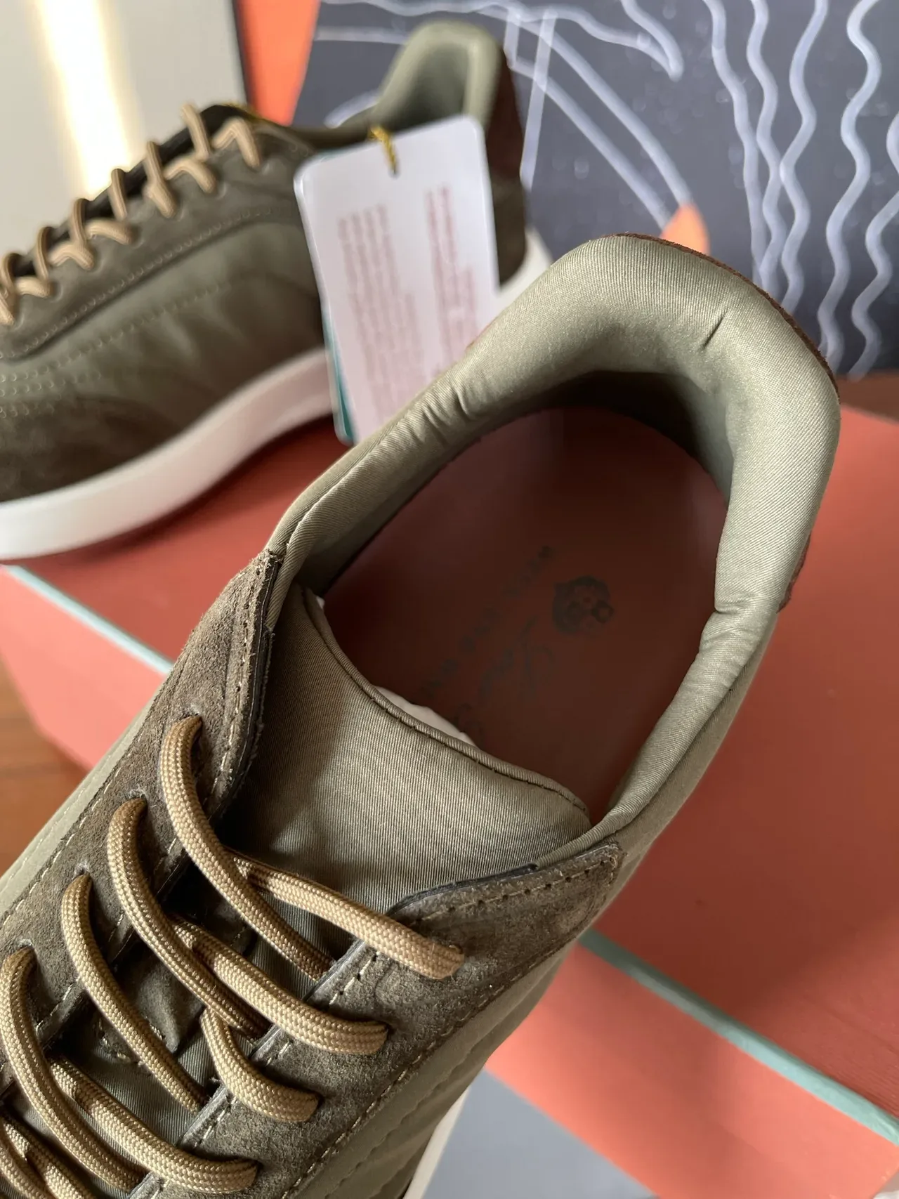 Olive Green and Brown Suede Lifestyle Sneakers 2