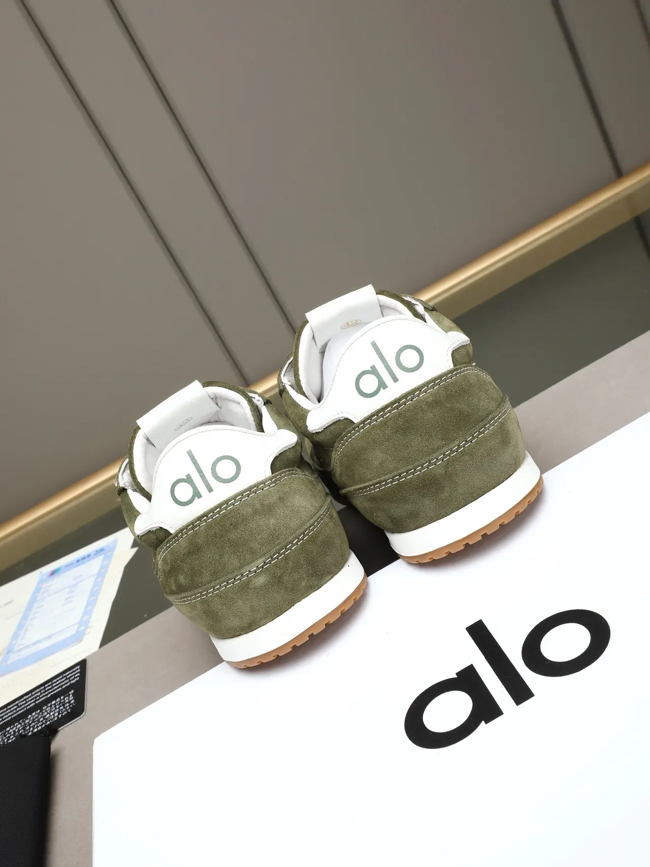 Olive Green Suede Retro Runner Sneaker 3