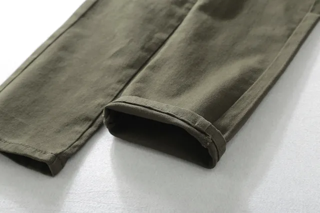 Olive Green Zippered Thigh Pocket Cargo Pants 6
