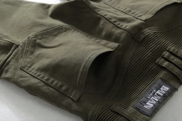 Olive Green Zippered Thigh Pocket Cargo Pants 7