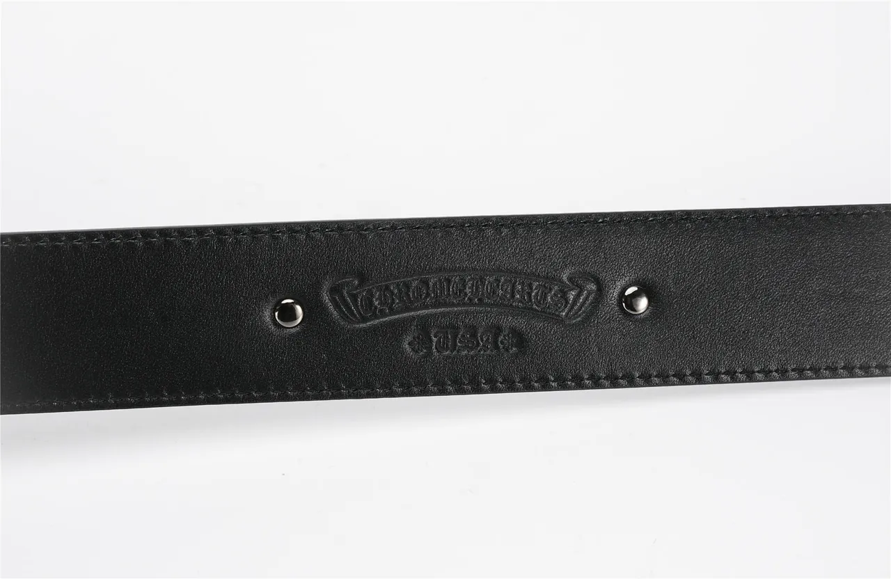 Ornate Lion-Head Buckle Black Pebbled Leather Belt 7