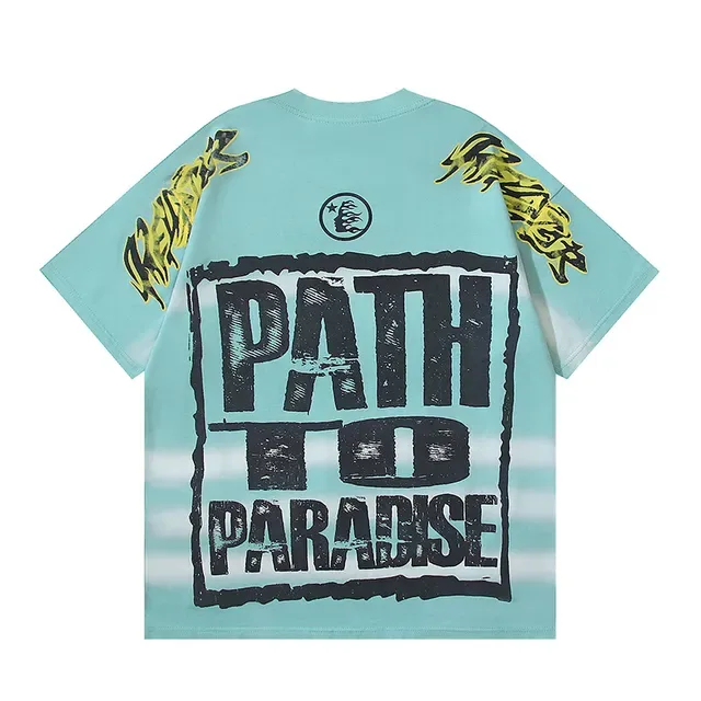 Oversized Double-Sided Graphic Skull and 'Path To Paradise' Print T-Shirt 3