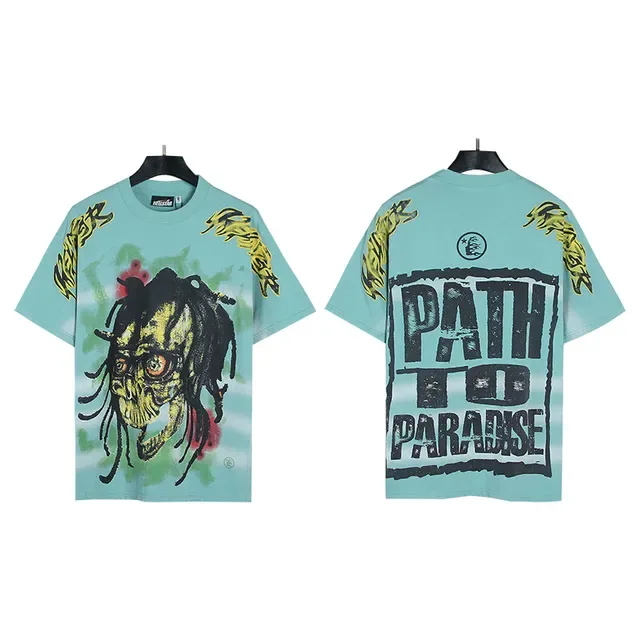 Oversized Double-Sided Graphic Skull and 'Path To Paradise' Print T-Shirt 4