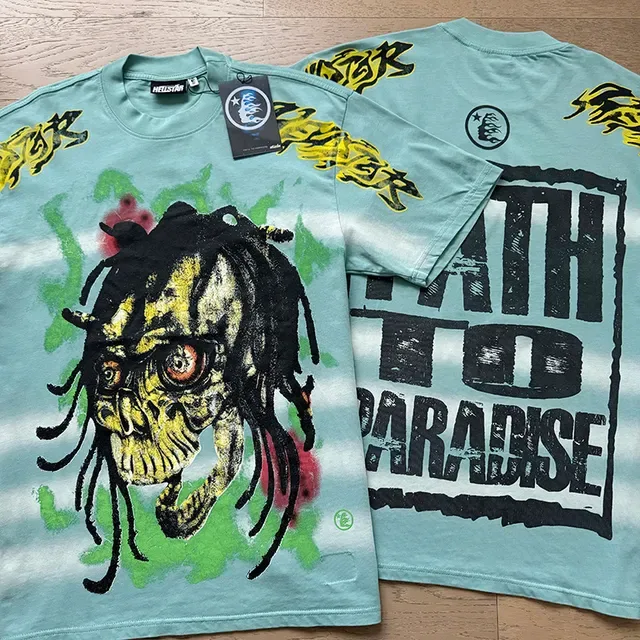 Oversized Double-Sided Graphic Skull and 'Path To Paradise' Print T-Shirt 7
