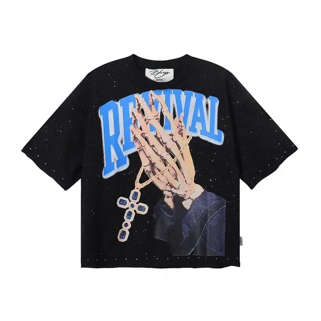 Oversized Graphic Print Speckled T-Shirt 5