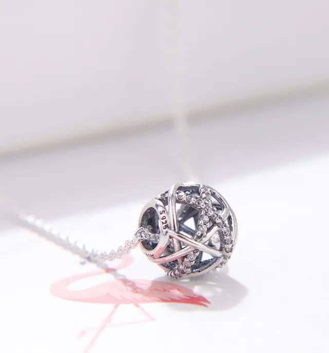 Pandora Silver-Tone Geometric Cage Pendant Necklace 3