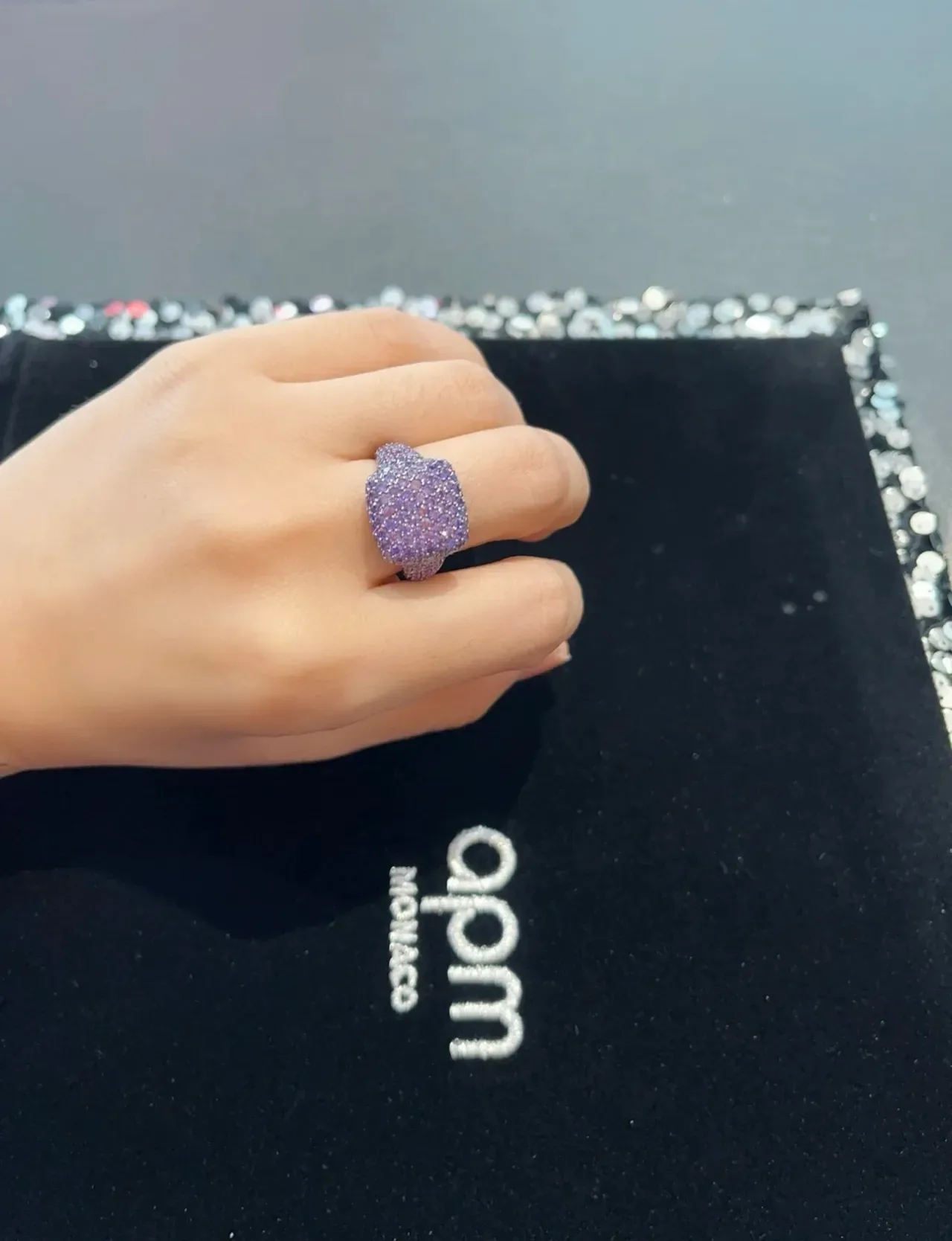 Pavé-Set Cushion-Shaped Statement Ring 4
