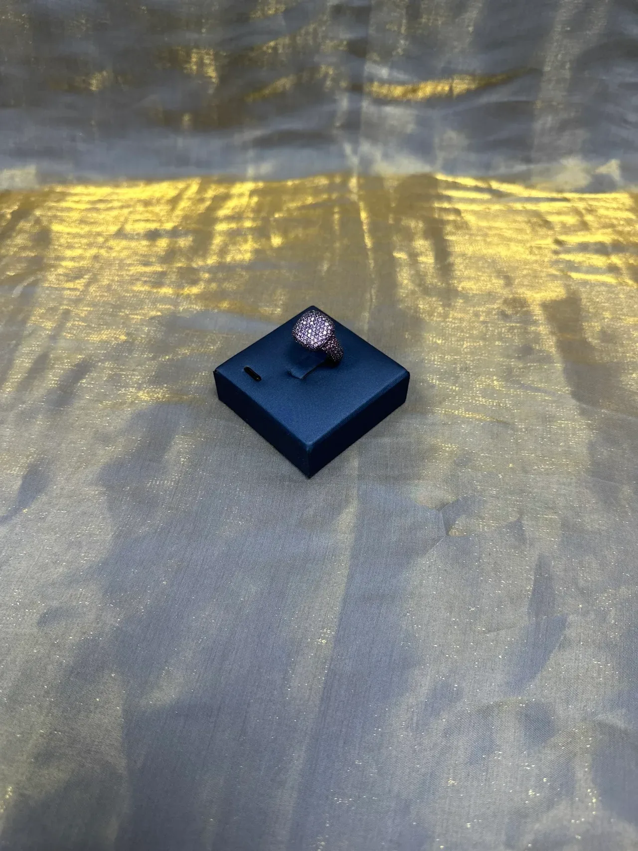 Pavé-Set Cushion-Shaped Statement Ring 9
