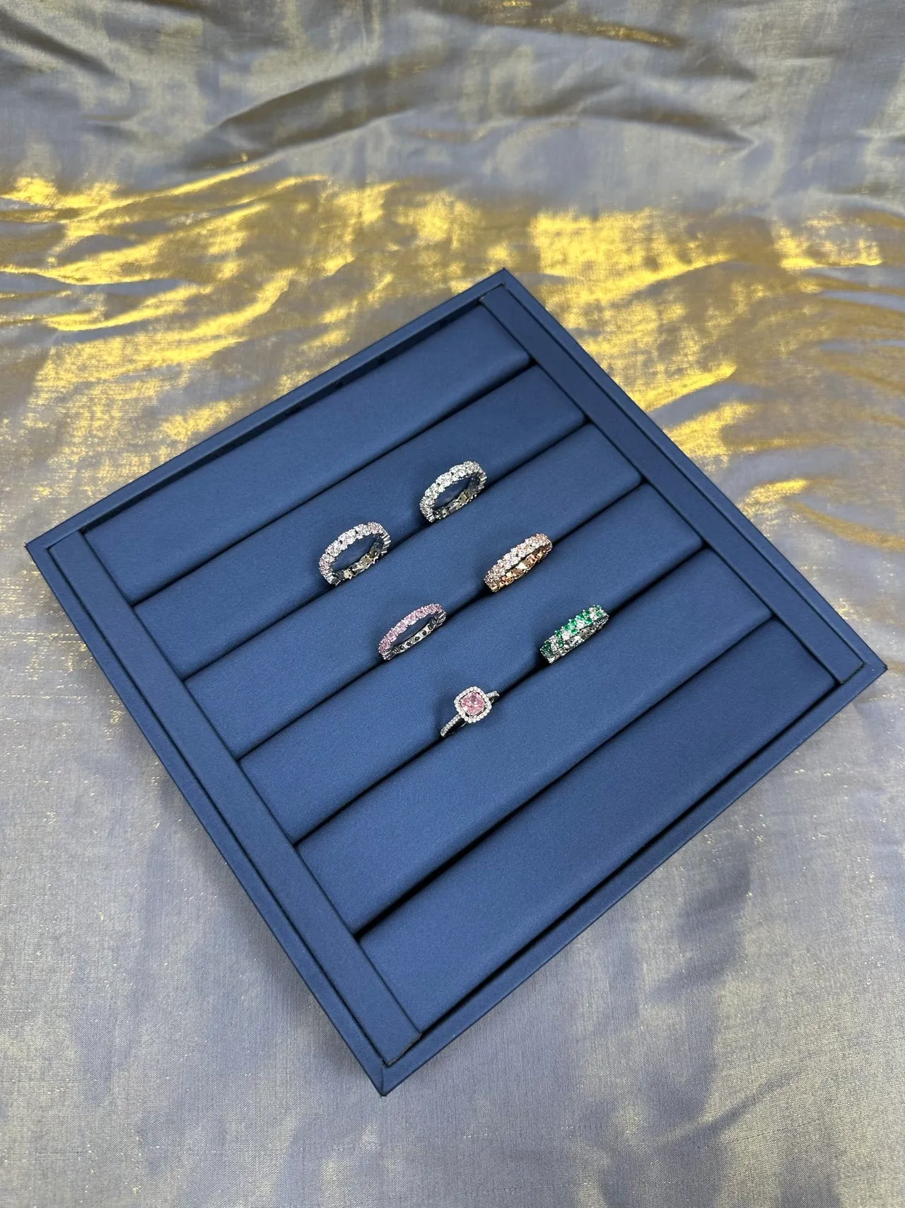 Pavé-Set Multi-Stone Eternity Band Ring 8