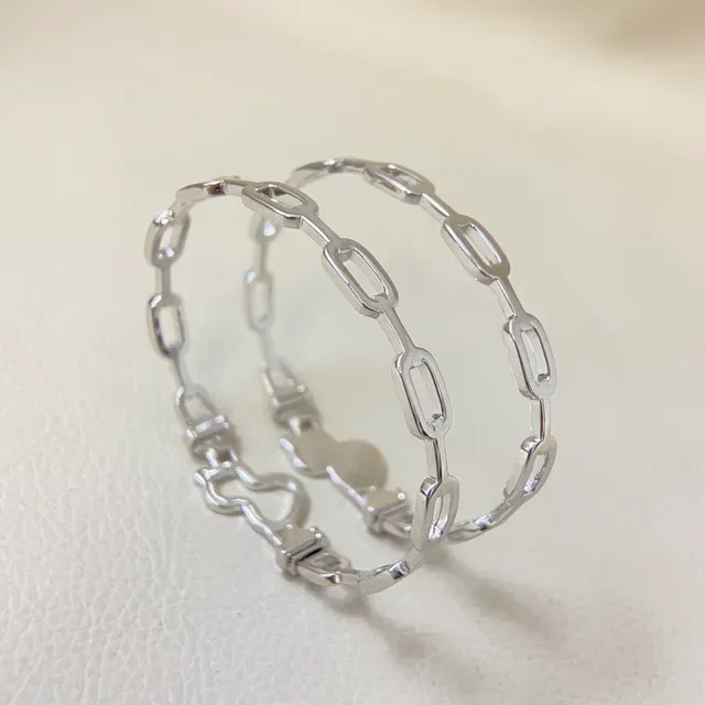 Pavé-Set Openwork Gourd-Link Silver-Tone Bracelet 3