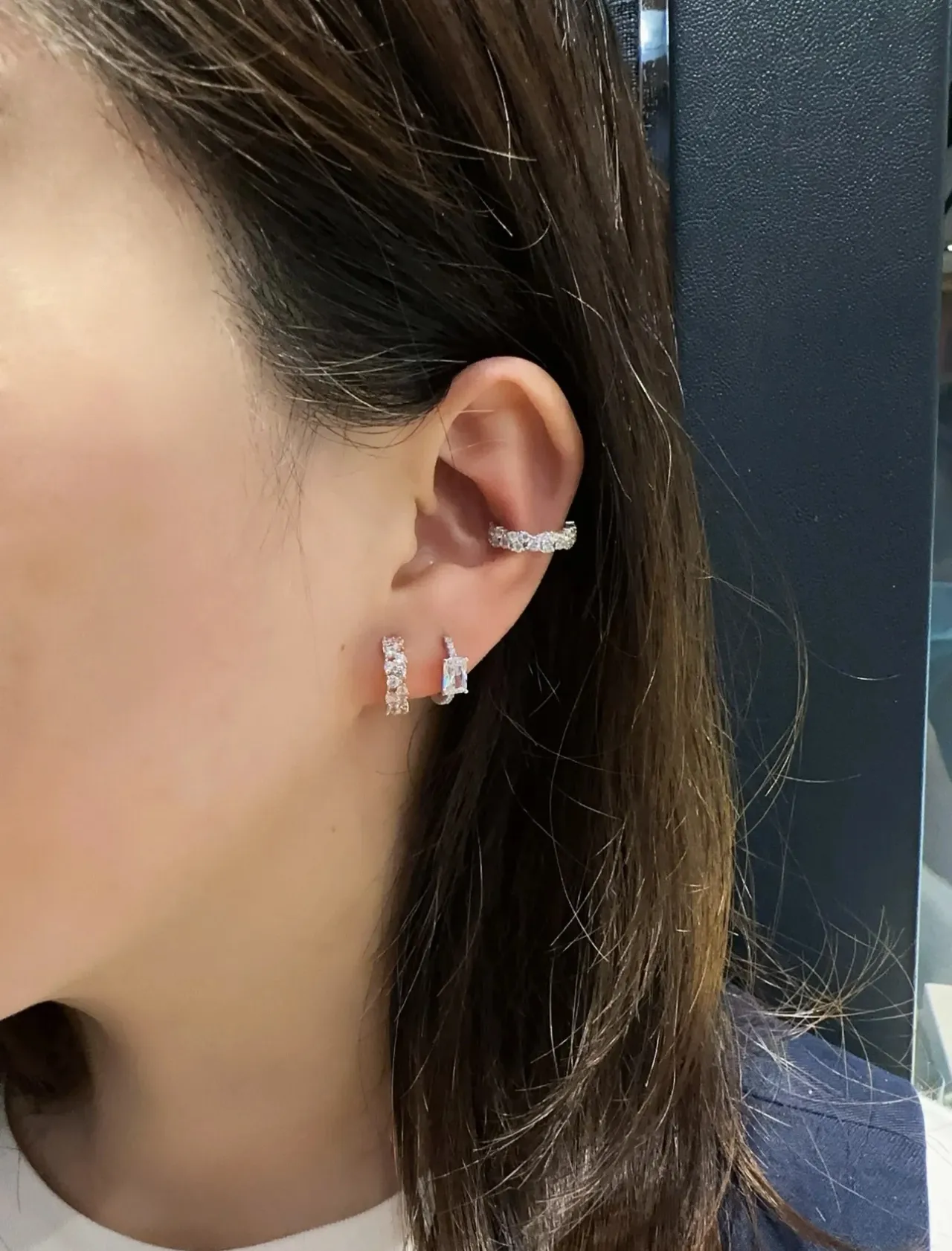 Pavé-Set Rose-Gold-Tone Hoop Earrings 3