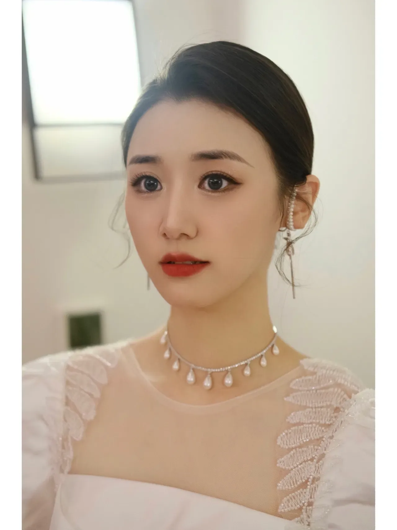 Pearl Drop Pavé Crystal Choker Necklace 6