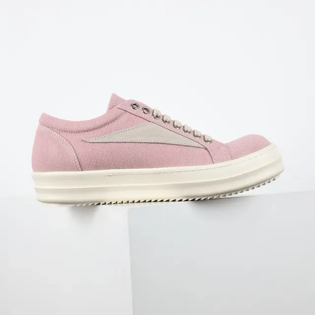 Pink Beige Canvas Upper Platform Sole Sneakers 7