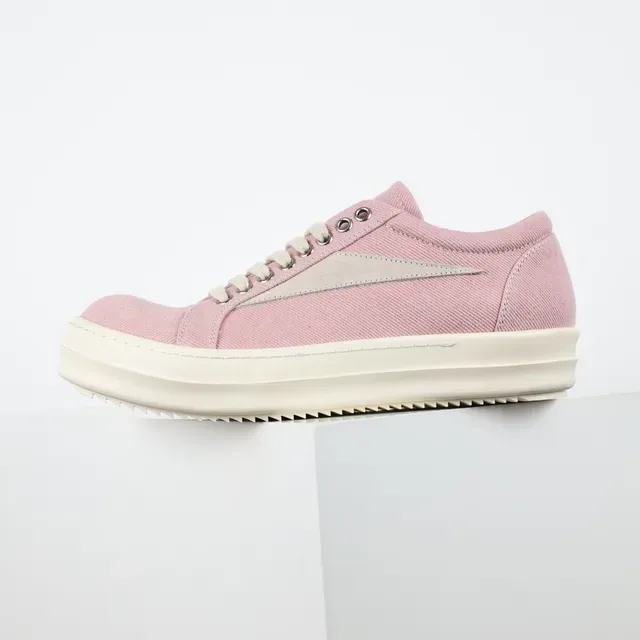 Pink Beige Canvas Upper Platform Sole Sneakers 9