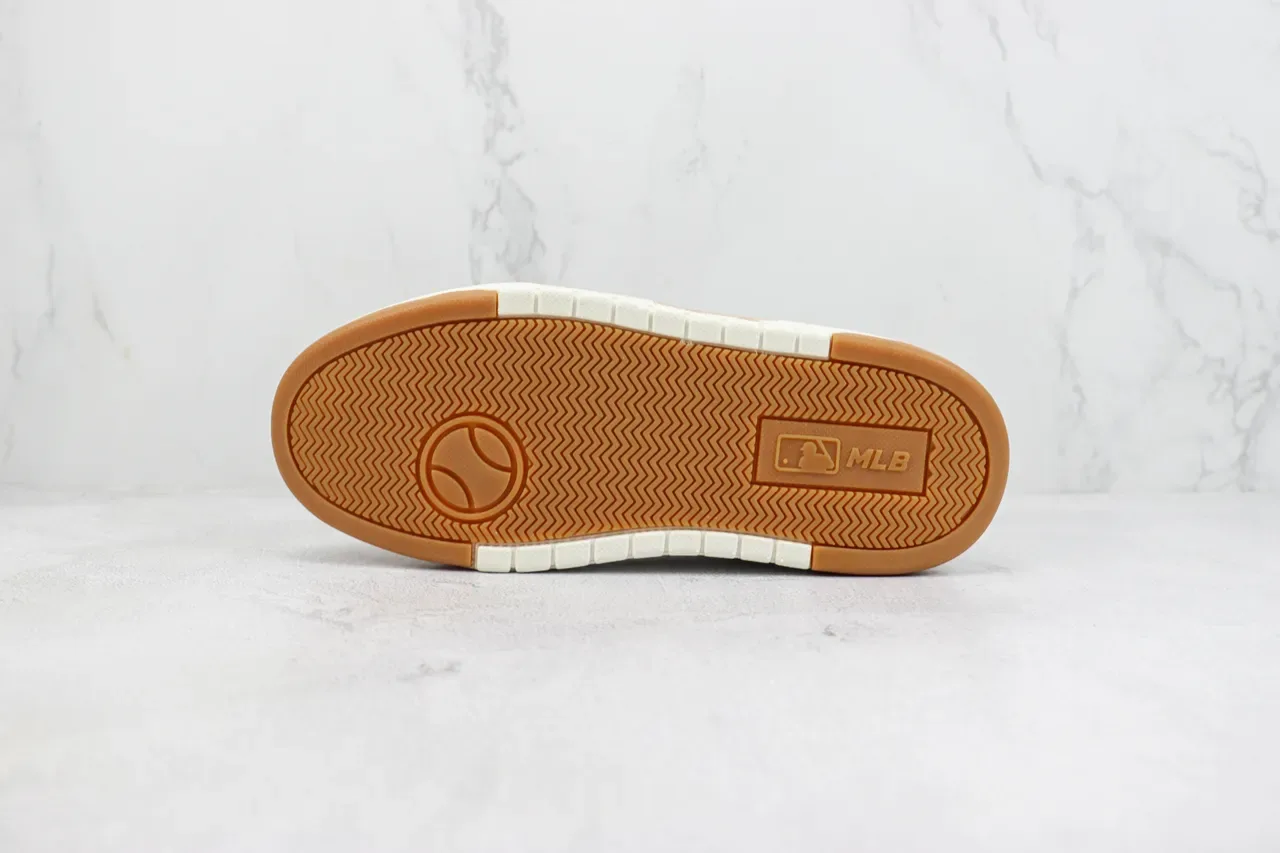 Pink Beige Platform Sole Mixed-Material Upper Sneakers 8