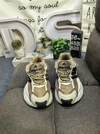 Pink Blue Oversized Layered Upper Sculpted Wavy Midsole Chunky Sneakers 20