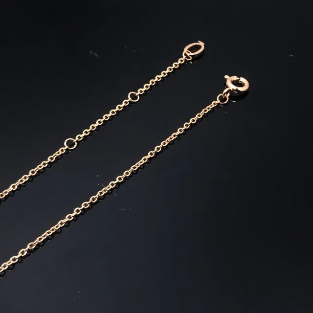 Pink Gold Chain Enamel Lock Pendant Necklace 3