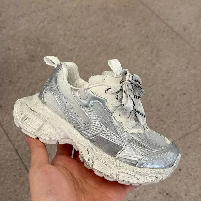 Pink Silver Oversized Silhouette Sculpted Sole Chunky Sneakers 9