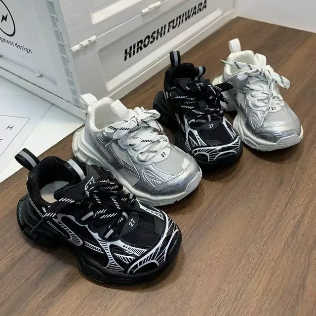 Pink Silver Oversized Silhouette Sculpted Sole Chunky Sneakers 14