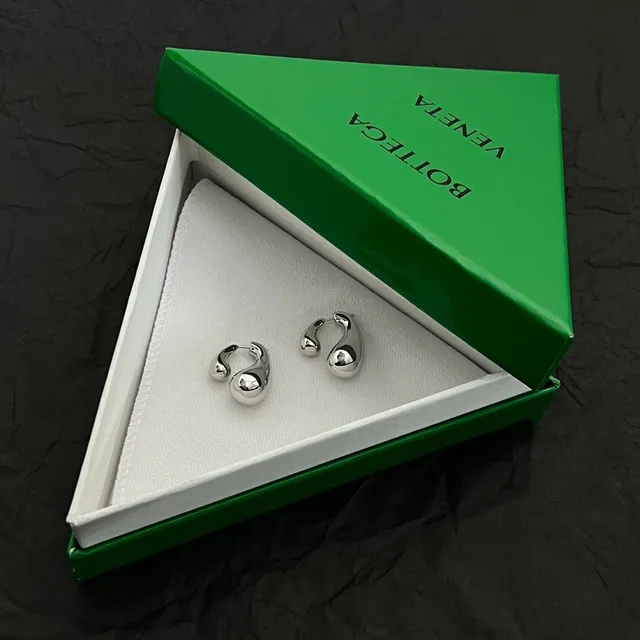 Polished Silver Teardrop Hoop Earrings 5