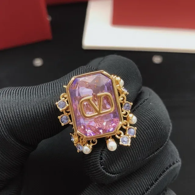 Purple Gold Faceted Rectangular Stone Setting Earrings 7