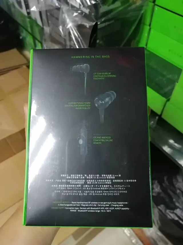 Razer Casque supra-auriculaire avec micro boom détachable et châssis vibrant vert noir 12