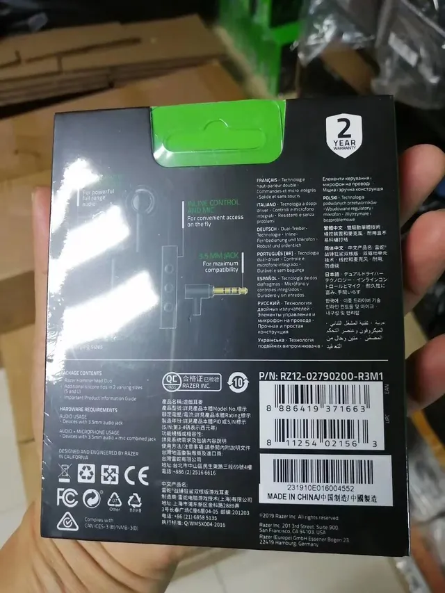 Razer Casque supra-auriculaire avec micro boom détachable et châssis vibrant vert noir 13