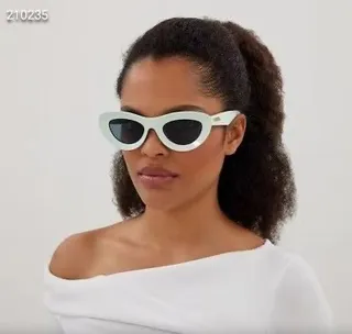 Red Cat-Eye Glossy Acetate Sunglasses 6