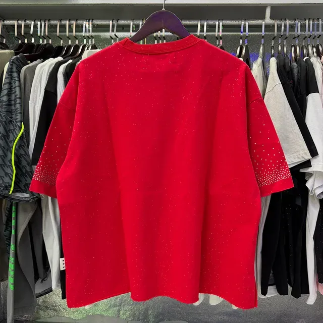 Red Silver Oversized Fit Graphic Print T-Shirt 8