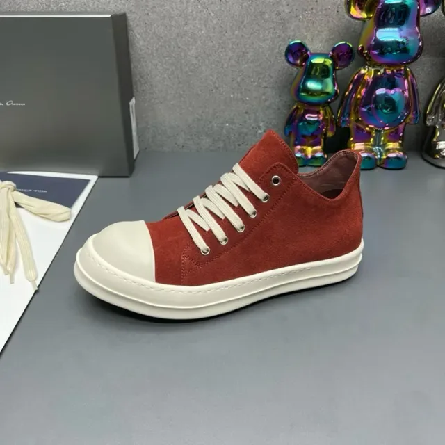 Red White Suede Upper Contrast Toe Cap Sneakers 4